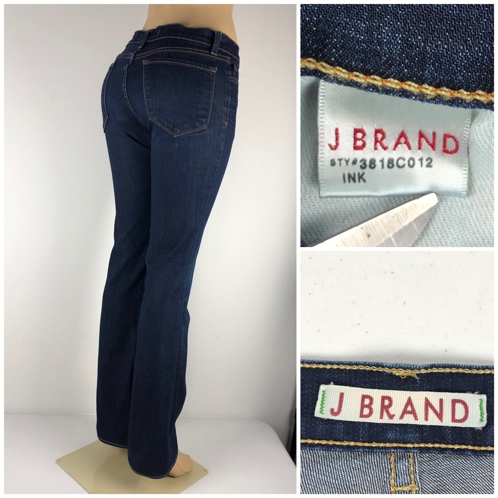 J Brand Womens 28 X 32 Jeans Boot Cut Dark Ink Blue Cotton Blend Stretch